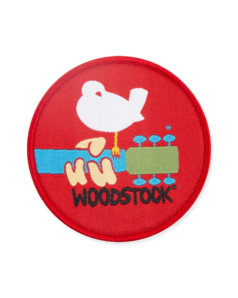 $3.53 Woodstock Bird Guitar Logo Red Patch Accessories