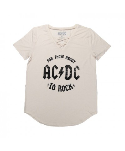 $2.10 AC/DC Womens For Those About To Rock Deep V T-Shirt Shirts