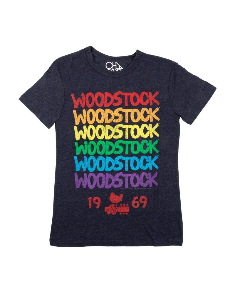 $11.50 Woodstock Rainbow Logo Mens T-shirt Shirts