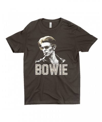 $10.98 David Bowie T-Shirt | The Man Who Fell To Earth Photo With Leopard Logo Shirt Shirts