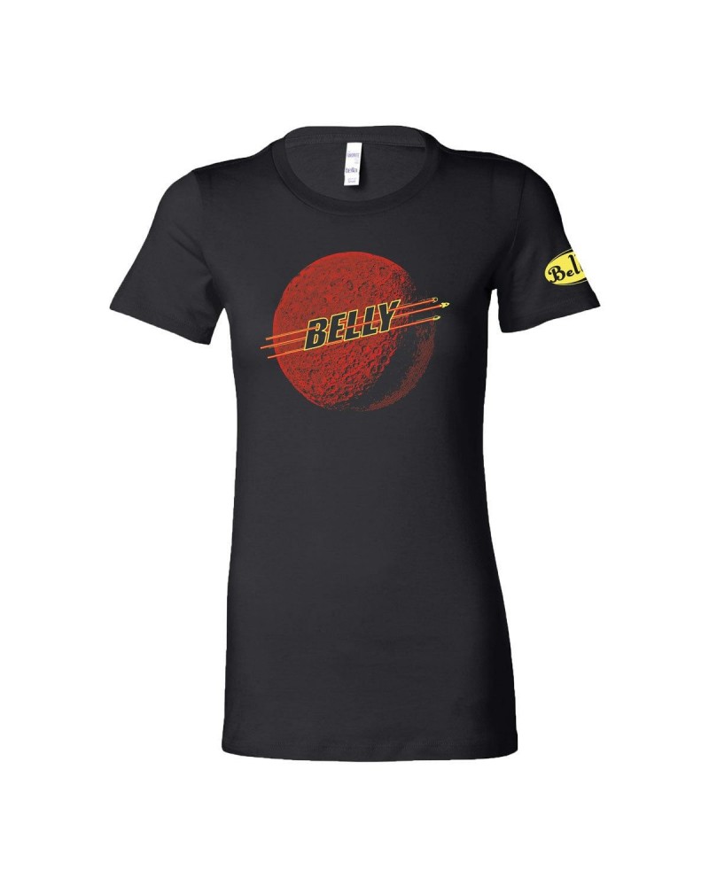 $11.50 Belly Low Red Moon Ladies T-Shirt - Black Shirts