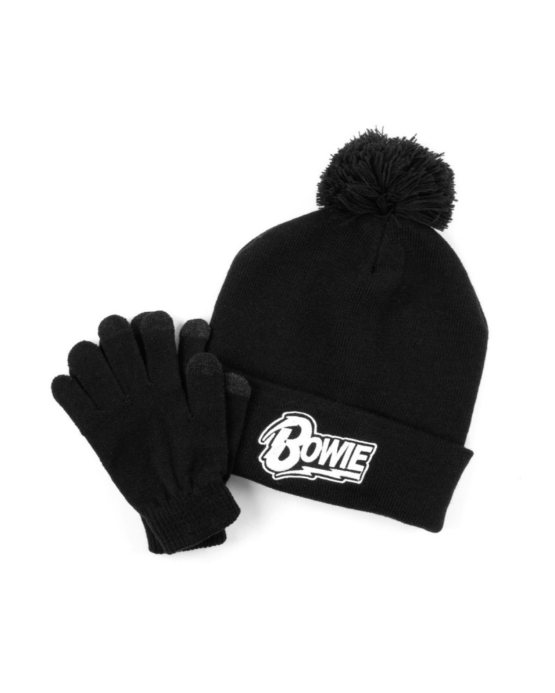 $9.75 David Bowie Bowie Logo Beanie & Gloves Set Hats