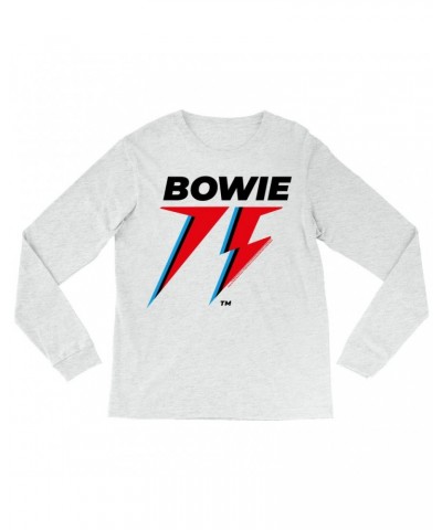 $13.18 David Bowie Long Sleeve Shirt | Black Blue & Red 75th Logo Shirt Shirts