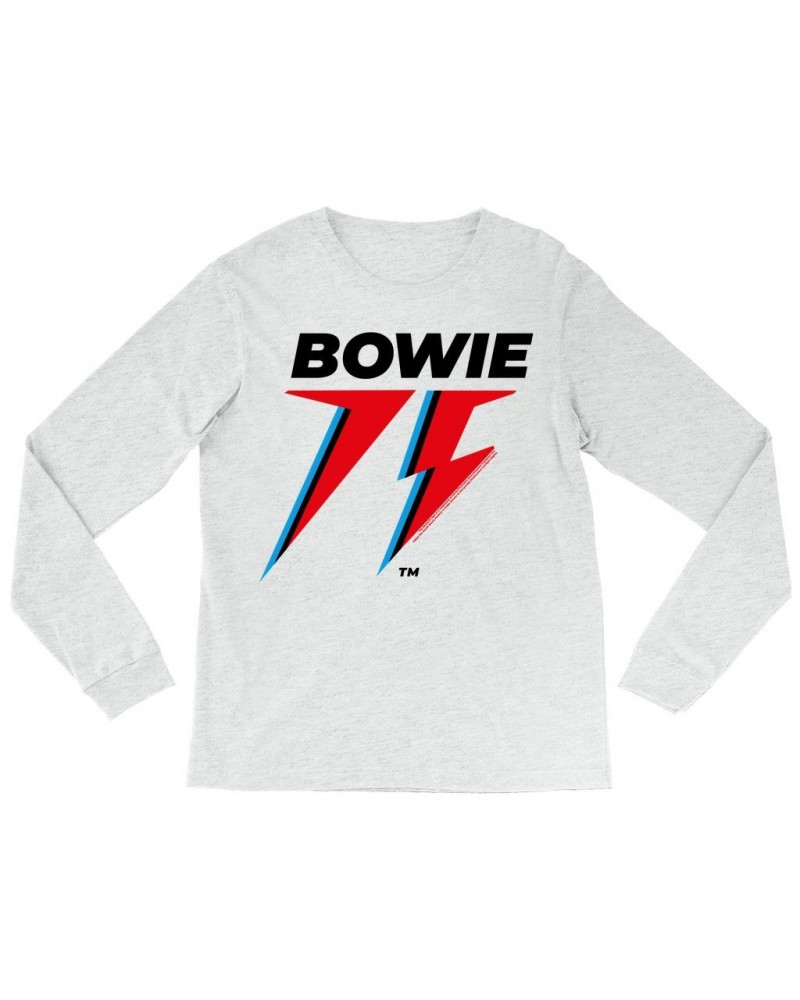 $13.18 David Bowie Long Sleeve Shirt | Black Blue & Red 75th Logo Shirt Shirts