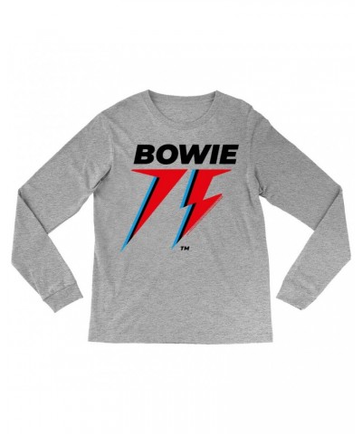 $13.18 David Bowie Long Sleeve Shirt | Black Blue & Red 75th Logo Shirt Shirts