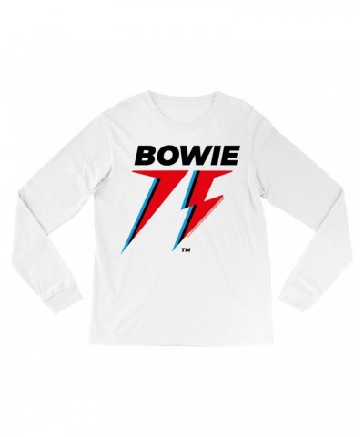 $13.18 David Bowie Long Sleeve Shirt | Black Blue & Red 75th Logo Shirt Shirts