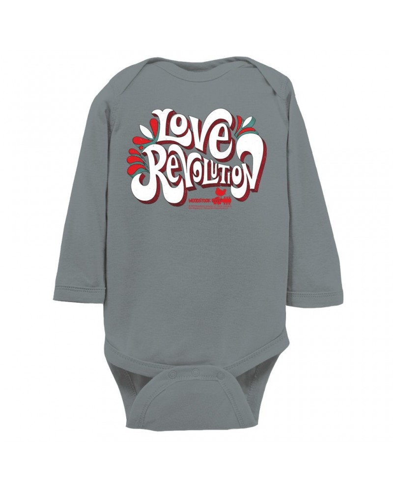 $10.12 Woodstock Long Sleeve Bodysuit | Love Revolution Design Bodysuit Shirts