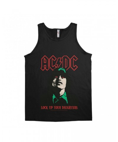 $8.48 AC/DC Unisex Tank Top | Lock Up Your Daughters Seeing Red Distressed Shirt Shirts