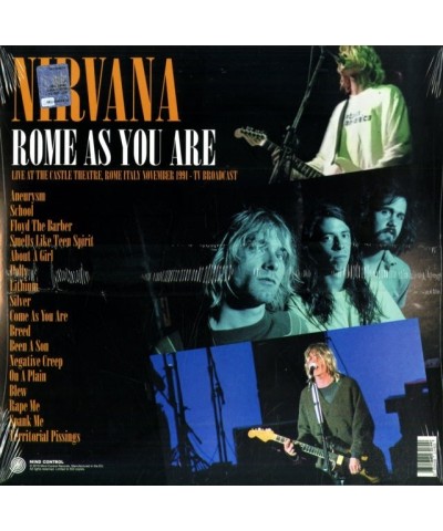 $8.96 Nirvana LP Vinyl Record - Rome As You Are (Live At The Castle Rome 19 91) (Coloured Vinyl) Vinyl