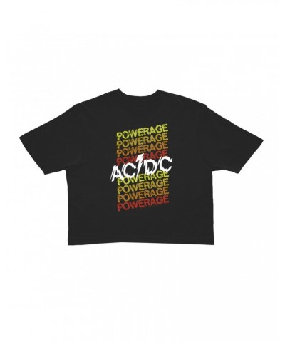 $10.78 AC/DC Ladies' Crop Tee | Ombre Powerage Powerage Powerage Logo Crop T-shirt Shirts