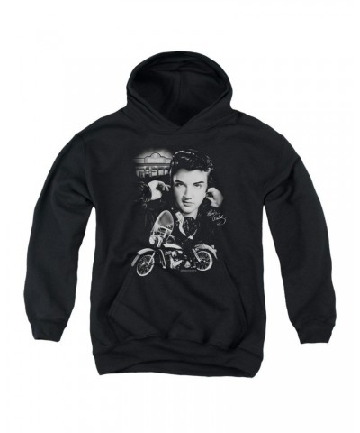 $9.28 Elvis Presley Youth Hoodie | THE KING RIDES AGAIN Pull-Over Sweatshirt Sweatshirts