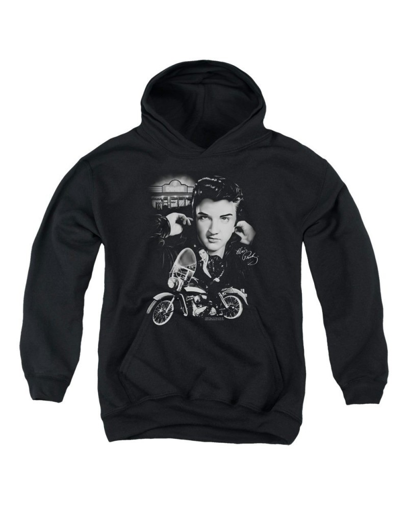 $9.28 Elvis Presley Youth Hoodie | THE KING RIDES AGAIN Pull-Over Sweatshirt Sweatshirts