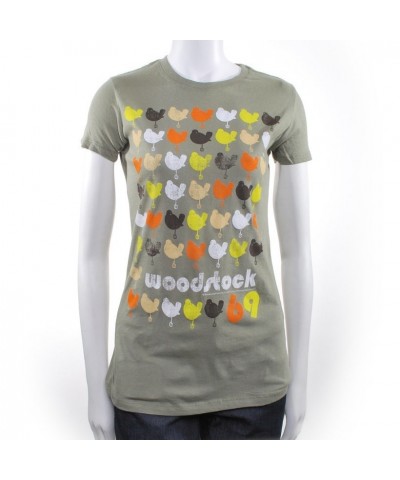 $5.94 Woodstock Womens Repeating Birds T-Shirt Shirts