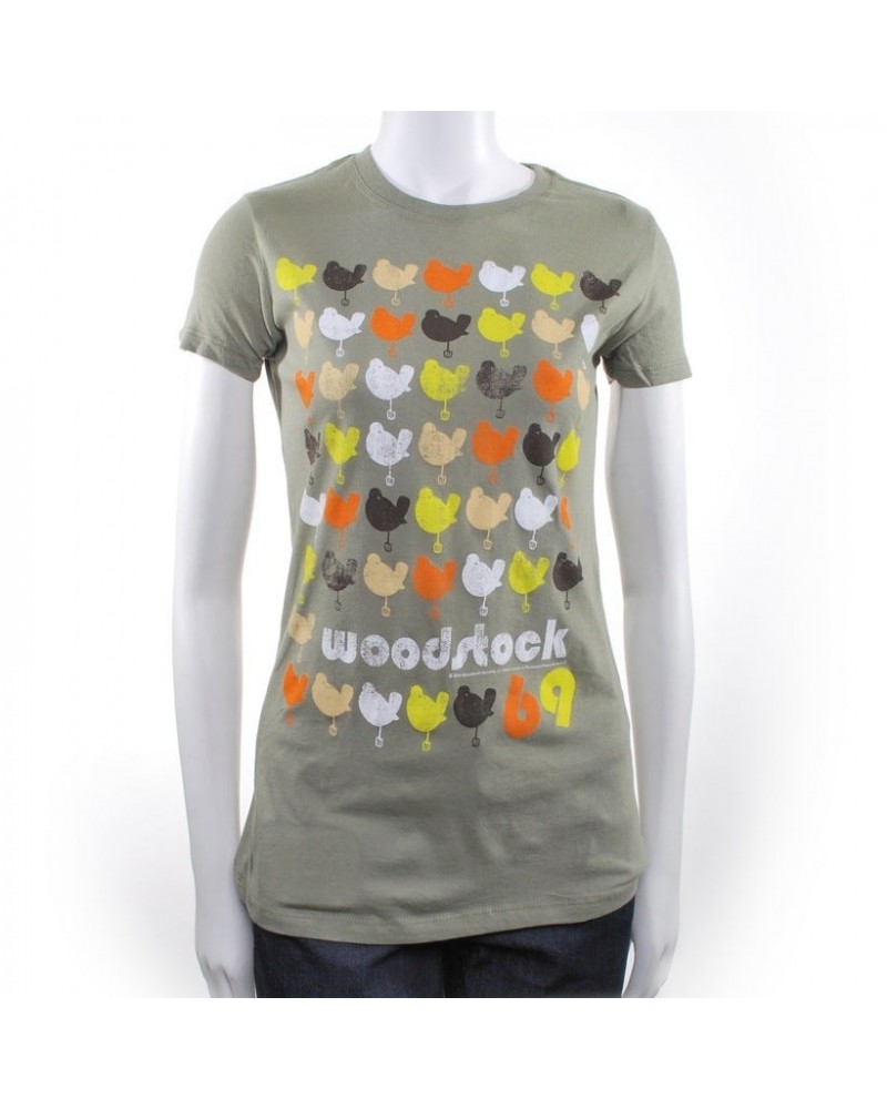 $5.94 Woodstock Womens Repeating Birds T-Shirt Shirts