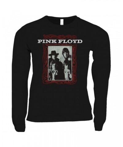 $10.18 Pink Floyd Long Sleeve Shirt | Point Me To The Sky Framed Album Art Distressed Shirt Shirts