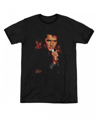 $7.92 Elvis Presley Shirt | TROUBLE Premium Ringer Tee Shirts