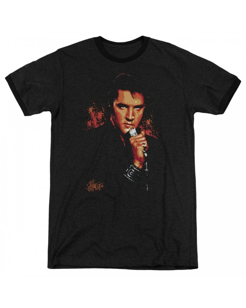 $7.92 Elvis Presley Shirt | TROUBLE Premium Ringer Tee Shirts