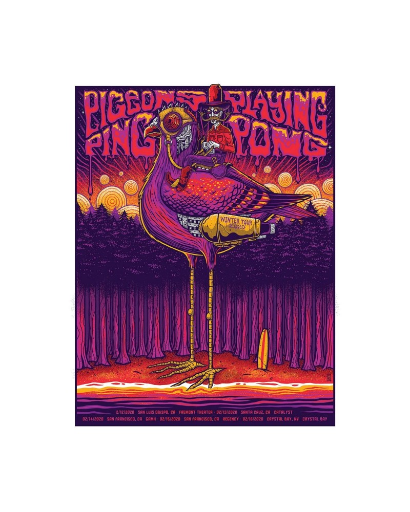 $9.30 Pigeons Playing Ping Pong 2020 West Coast Poster Decor