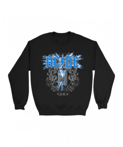 $16.08 AC/DC Sweatshirt | Plug Me In Blue Sweatshirt Sweatshirts