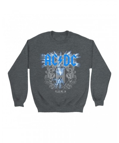 $16.08 AC/DC Sweatshirt | Plug Me In Blue Sweatshirt Sweatshirts