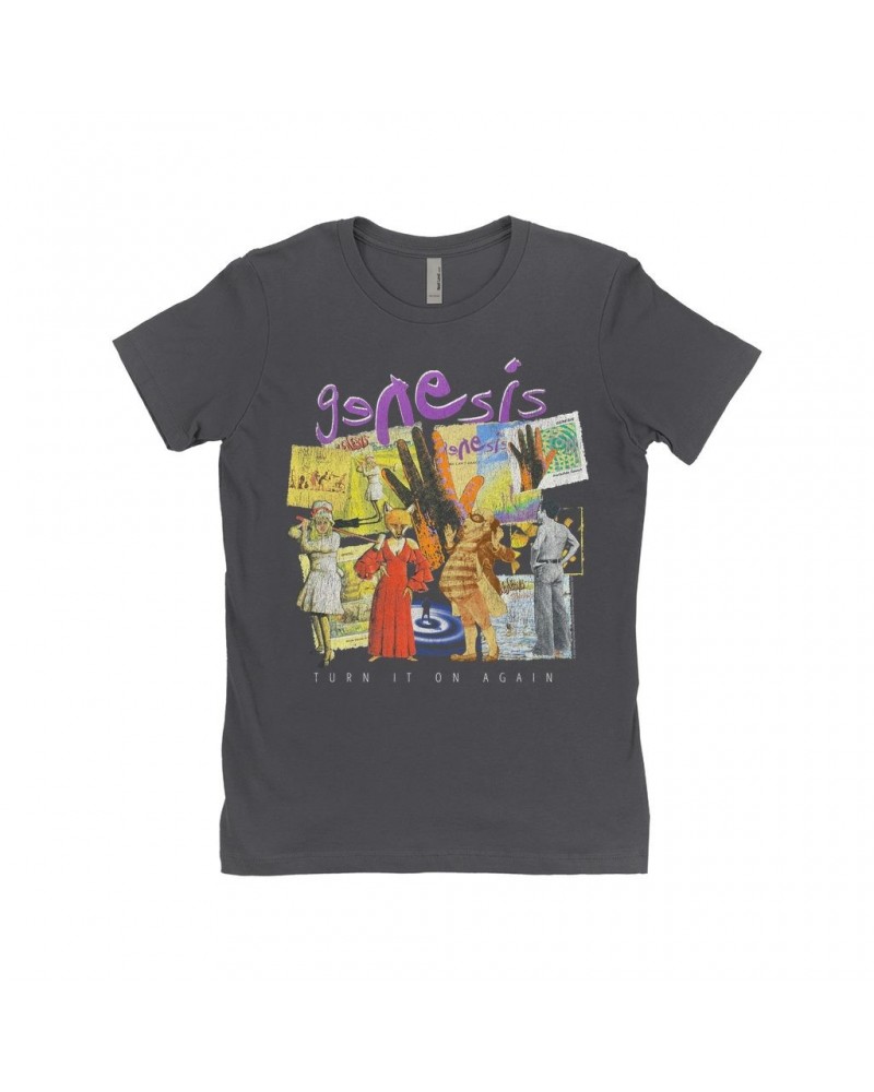 $11.23 Genesis Ladies' Boyfriend T-Shirt | Ultimate Album Collage Distressed Shirt Shirts