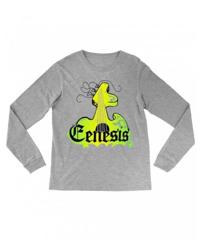 $11.08 Genesis Long Sleeve Shirt | Vintage Guitar Logo Shirt Shirts