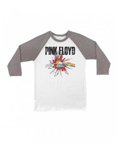 $13.48 Pink Floyd 3/4 Sleeve Baseball Tee | Pop Art Prism Distressed Shirt Shirts