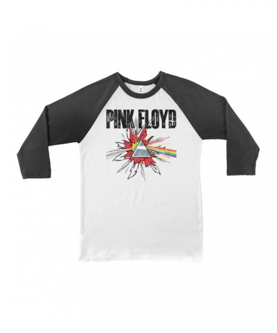 $13.48 Pink Floyd 3/4 Sleeve Baseball Tee | Pop Art Prism Distressed Shirt Shirts