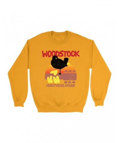 $12.93 Woodstock Bright Colored Sweatshirt | Bird And Guitar Sunset Sweatshirt Sweatshirts