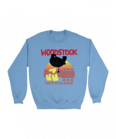 $12.93 Woodstock Bright Colored Sweatshirt | Bird And Guitar Sunset Sweatshirt Sweatshirts