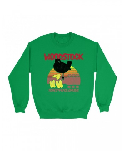 $12.93 Woodstock Bright Colored Sweatshirt | Bird And Guitar Sunset Sweatshirt Sweatshirts