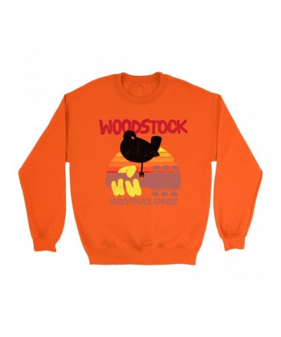 $12.93 Woodstock Bright Colored Sweatshirt | Bird And Guitar Sunset Sweatshirt Sweatshirts