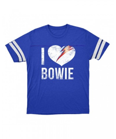 $14.17 David Bowie T-Shirt | I Heart Bowie Distressed Football Shirt Shirts