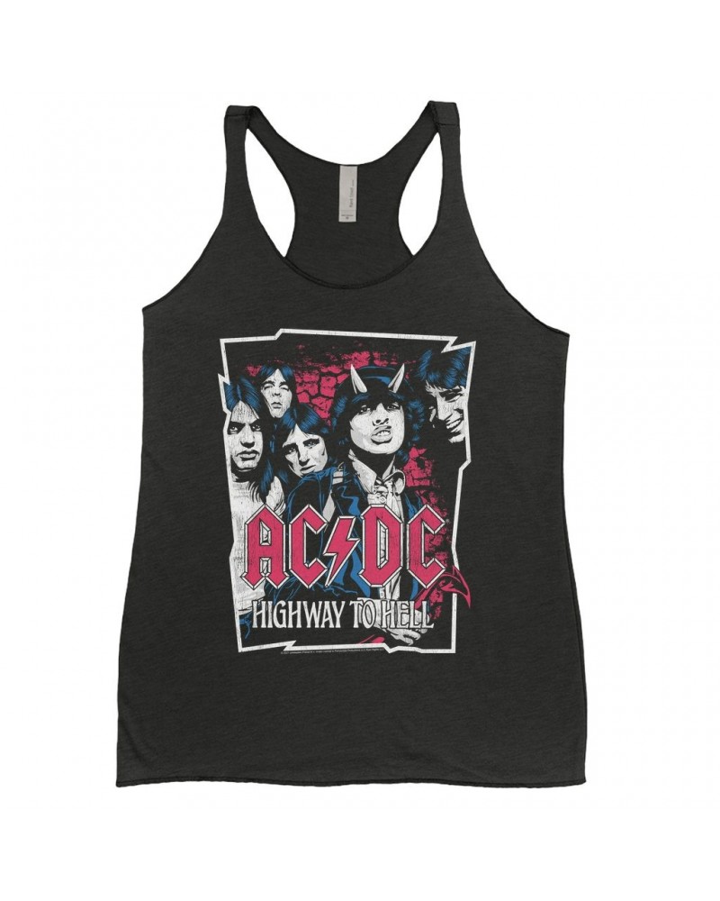 $9.84 AC/DC Ladies' Tank Top | Highway To Hell Pink Design Distressed Shirt Shirts