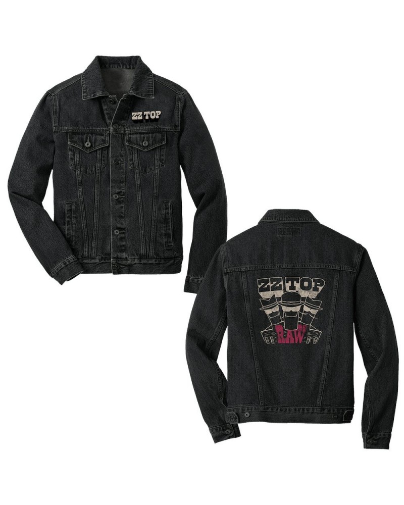 $71.75 ZZ Top Raw Black Denim Jacket Outerwear