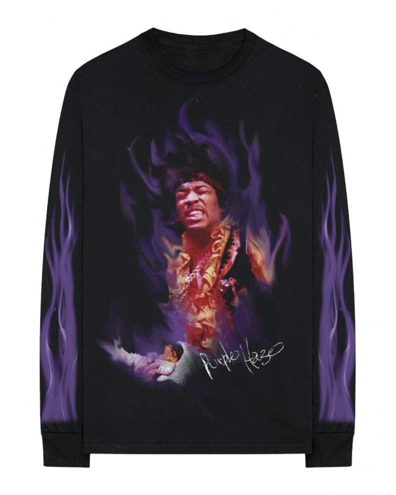 $19.00 Jimi Hendrix Purple Flame LS Tee Shirts