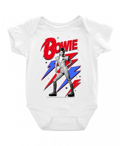 $9.98 David Bowie Baby Short Sleeve Bodysuit | Bolts Stars and Ziggy Stardust Bodysuit Kids