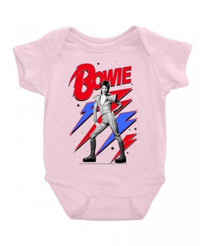 $9.98 David Bowie Baby Short Sleeve Bodysuit | Bolts Stars and Ziggy Stardust Bodysuit Kids