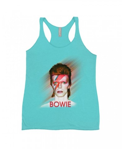 $12.16 David Bowie Ladies' Tank Top | Flash Frame Colorful Bowie Image Shirt Shirts