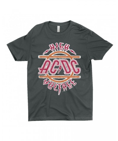 $11.73 AC/DC T-Shirt | Retro Red And Orange High Voltage Distressed Shirt Shirts